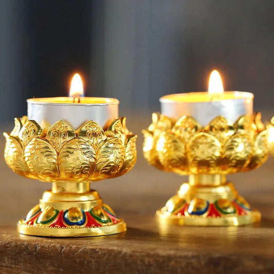 Golden Diya / candle or Tea Light Holder (Set of 2)